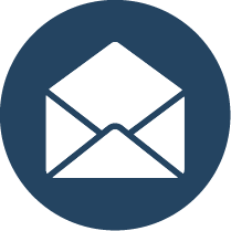Email Icon - White envelope on a dark blue circle